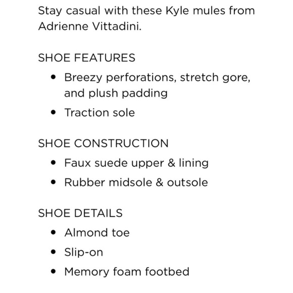 Adrienne Vittadini Black Slip On Mules Kyle Shoes - Picture 3 of 12